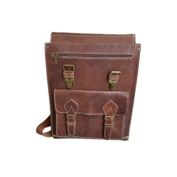 Vintage Moroccan Handcrafted Genuine Leather Backpack - Fez Artisan Premium- on Lucasgift