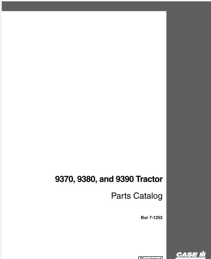 CASE IH 9370 9380 9390 QUADTRAC TRACTOR PARTS CATALOG MANUAL- on Lucasgift