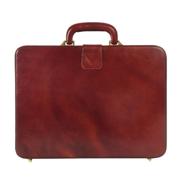 Genuine Leather Attache Briefcase for Men's Office Handbag Doctor Briefcase Leather Laptop MacBook Carry Case- on Lucasgift