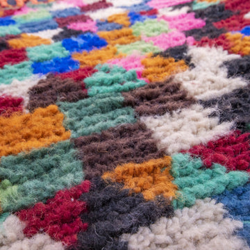 Handwoven Wool Small Moroccan Rug - Berber Rug 2x3 ft - Striped Multicolor Boho Accent Rug- on Lucasgift