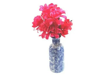 Handcrafted Indian Blue Marble-Effect Ceramic Vase- on Lucasgift