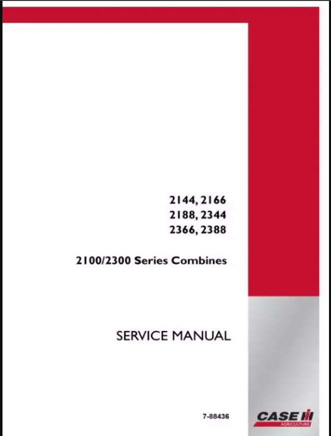 Case 2144, 2166, 2188, 2344, 2366, 2388 Tractor Service Manual Repair Shop- on Lucasgift