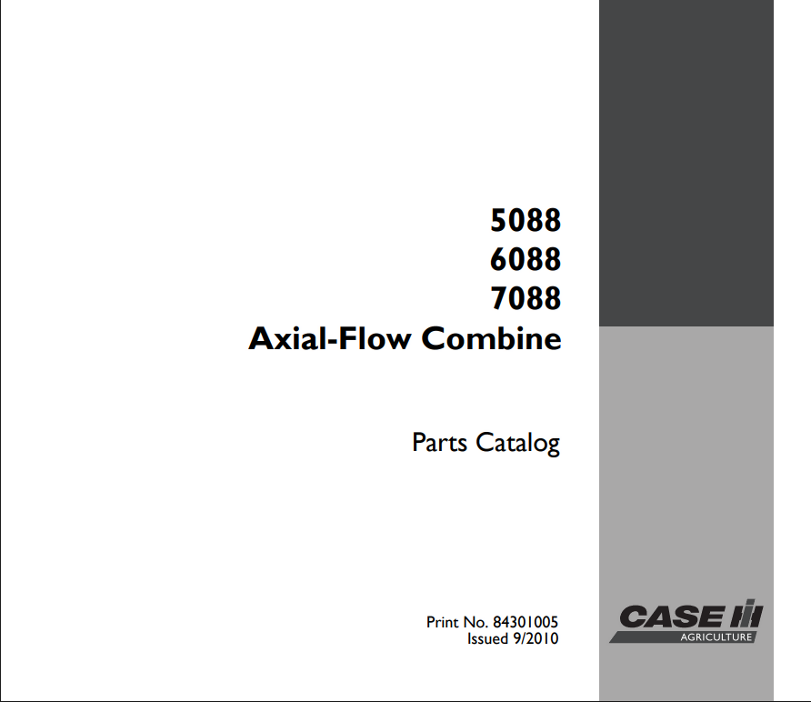 Case IH 5088, 6088, 7088 Axial Flow Combine Repair Parts Manual- on Lucasgift