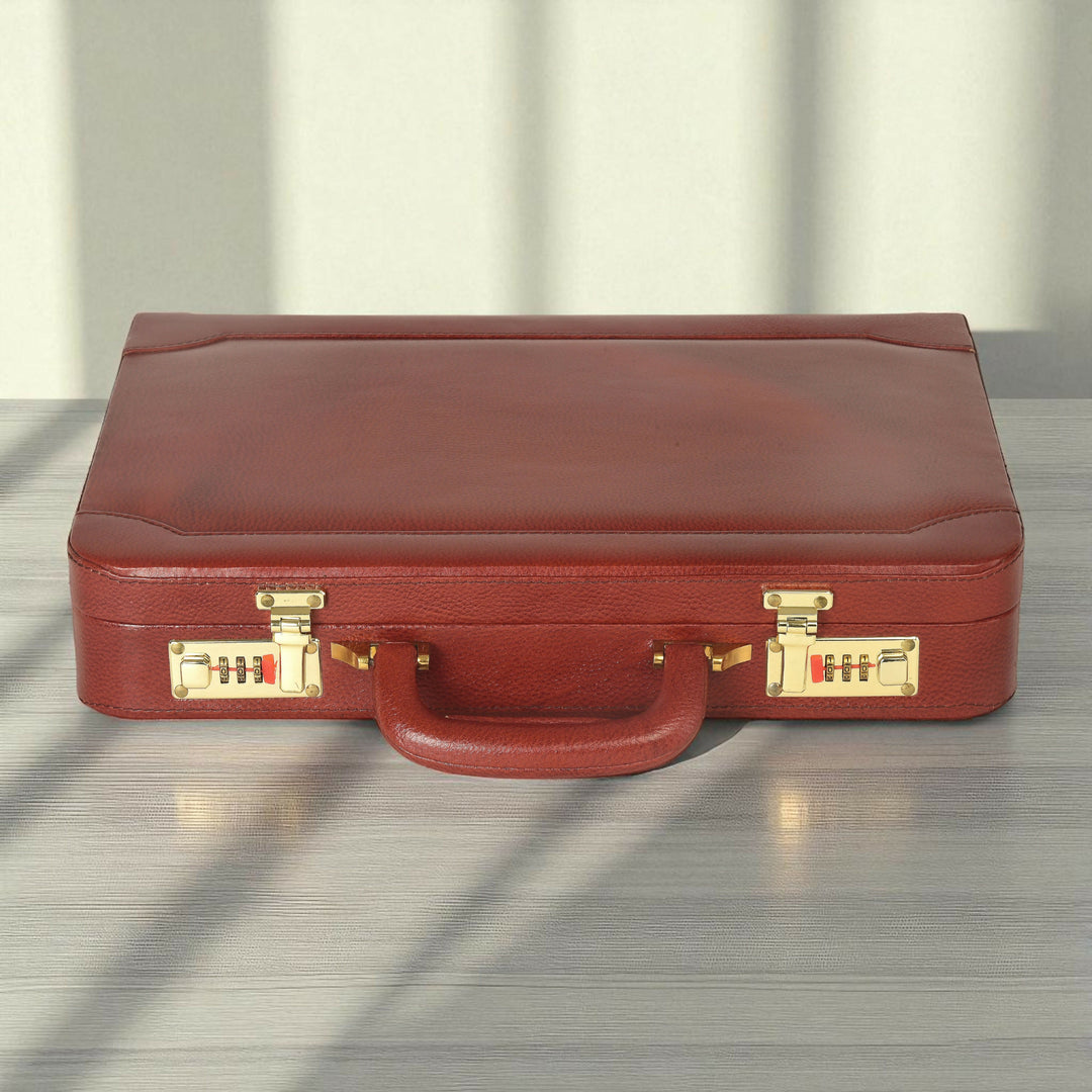 Genuine Leather Attache Briefcase Business Handbag for Men 14 Inches Laptop MacBook Carry Case Doctors Briefcase Office Handbag- on Lucasgift