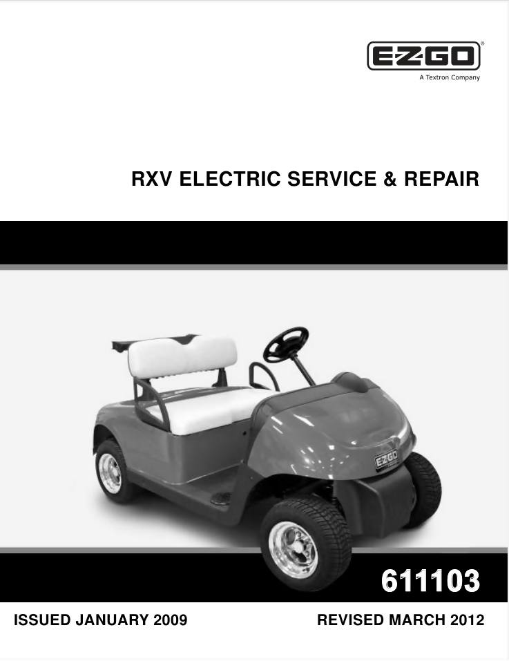 EZGO RXV ELECTRIC Service Repair Manual 611103 2009 2012- on Lucasgift