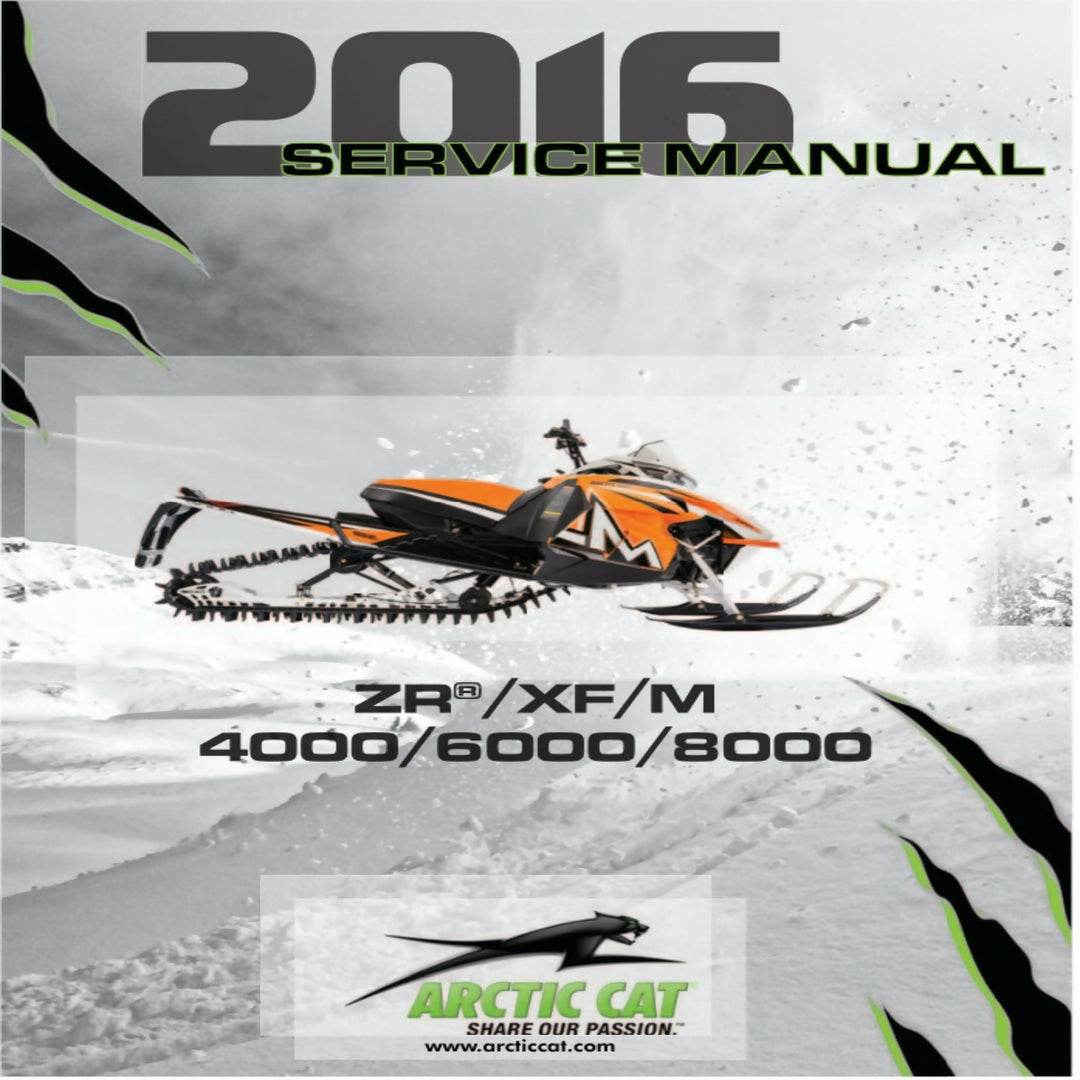 Arctic Cat ZR XF M 4000 6000 8000 Service Manual 2016