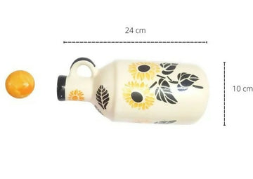 Indian Handcrafted Sunflower Ceramic Oil Dispenser- on Lucasgift
