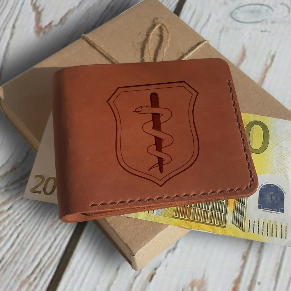 Personalized Wallet. Gift for Surgeon. Engraved Custom Leather Wallets. Medical Student Gift. Doctor Gift. Med School Gift. Therapist Gift- on Lucasgift