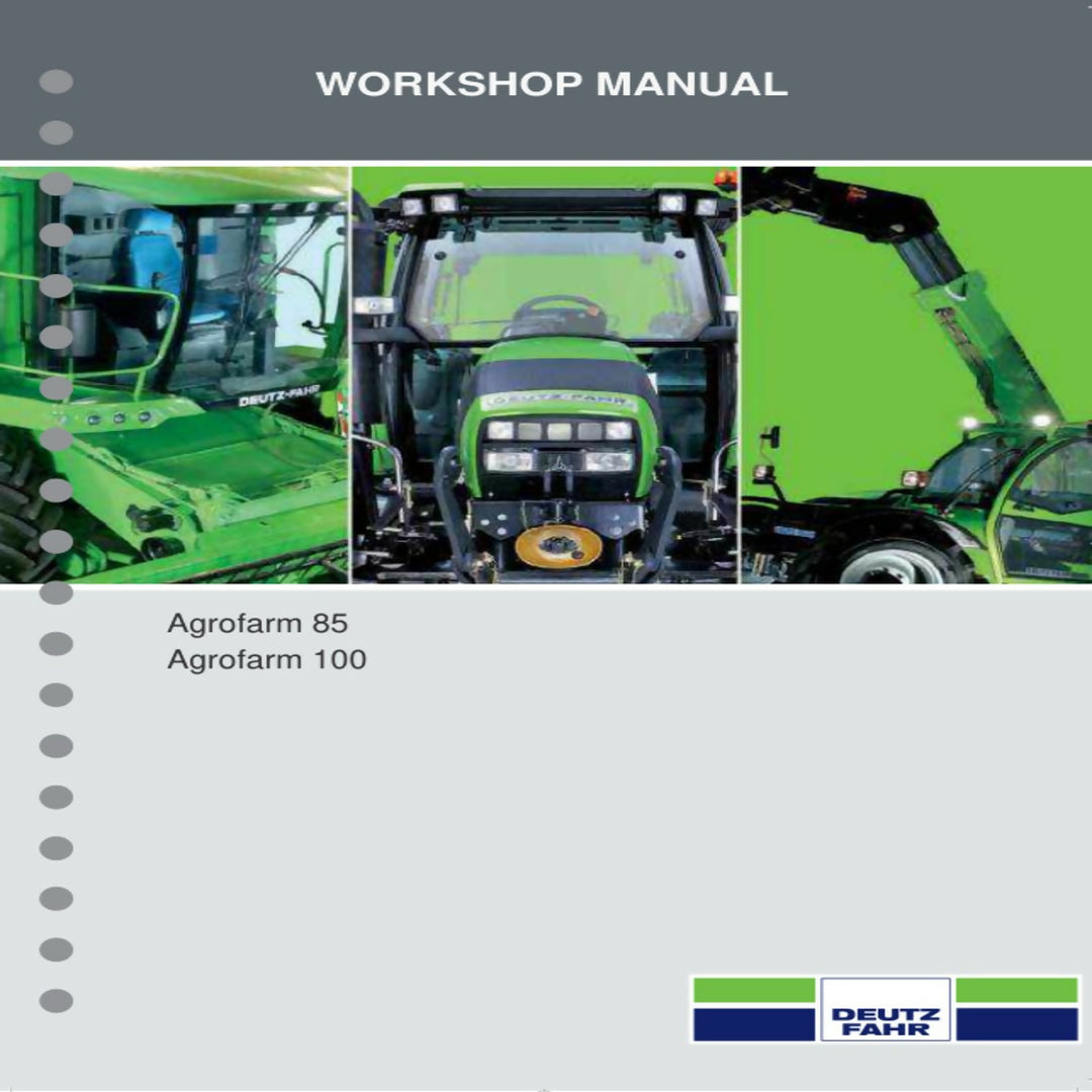 Deutz Fahr Agrofarm 85 100 Tractor Service Manual Workshop Repair