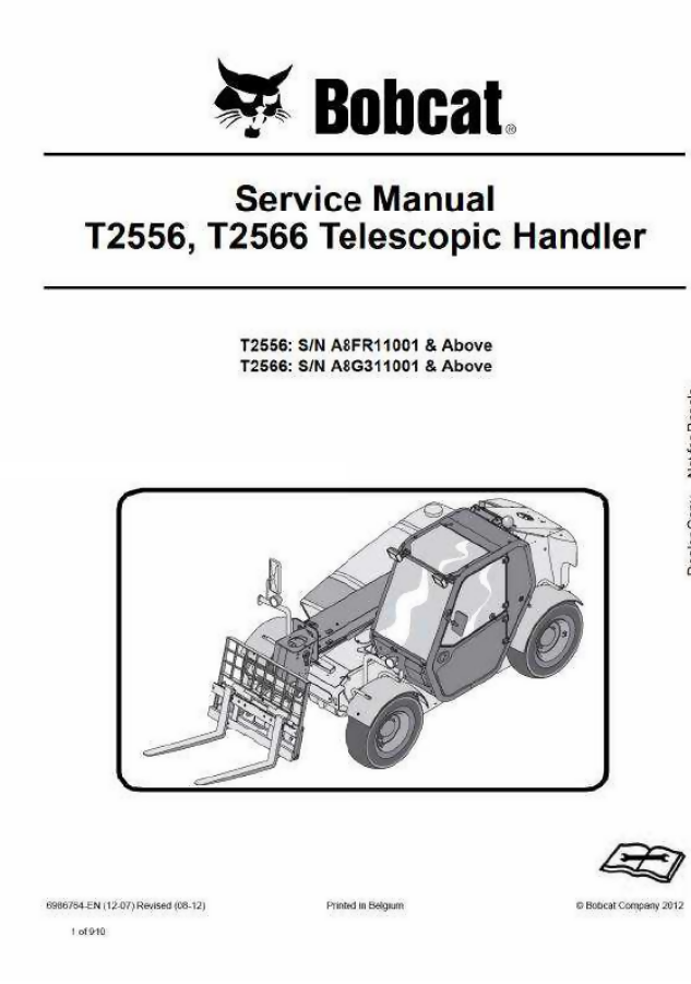 BOBCAT T2566 TELEHANDLER SERVICE REPAIR SHOP MANUAL- on Lucasgift