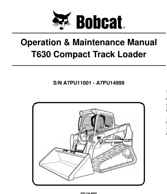 BOBCAT T630 COMPACT TRACK LOADER OPERATORS MANUAL- on Lucasgift