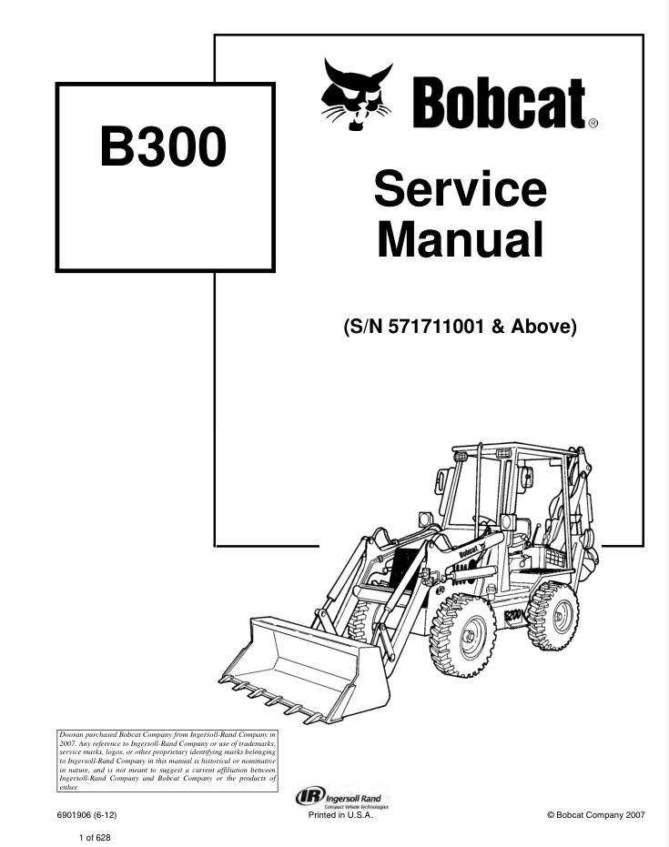 BOBCAT B300 BACKHOE LOADER SERVICE REPAIR SHOP MANUAL- on Lucasgift