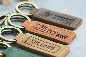 Business Logo Keychain, Custom Leather Keychain- on Lucasgift