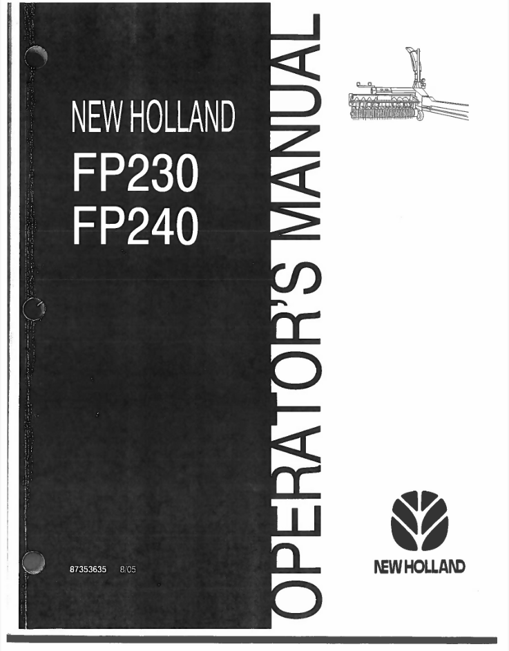 New Holland FP230, FP240 Forage Harvester Operators Manual- on Lucasgift