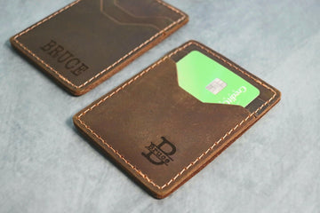Minimalist Leather Wallet, Personalized Slim Front Pocket Wallet, Men's Cardholder, Distressed Leather Cardholder, Perfect Gift- on Lucasgift