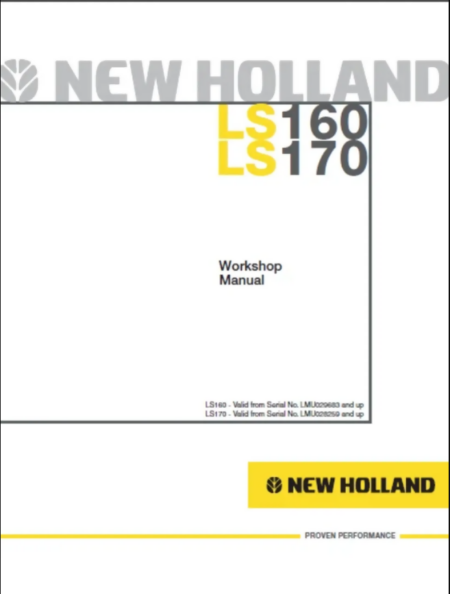 NEW HOLLAND LS170 SKID STEER LOADER MANUAL SERVICE REPAIR SHOP- on Lucasgift