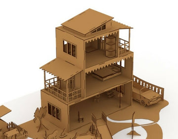 Dollhouse vector model for laser cut on plywood or plastic- on Lucasgift