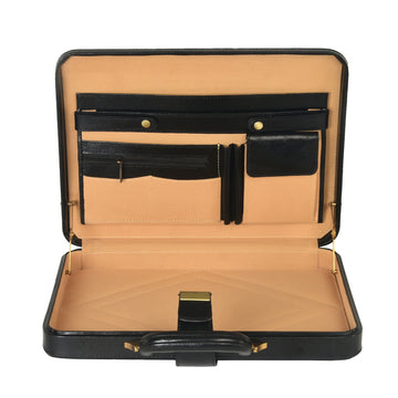 Genuine Leather Attache Briefcase for Men's Office Handbag Doctor Briefcase Leather Laptop MacBook Carry Case- on Lucasgift