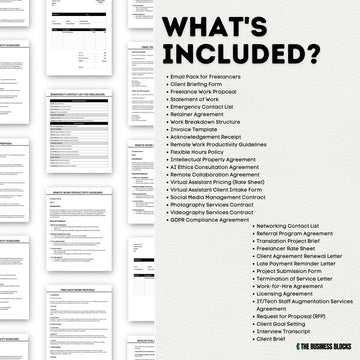 Freelancer Pack Document Templates Freelancer Toolkit Virtual Assistant Templates Remote Work Agreements Creative Freelancer Forms Bundle- on Lucasgift