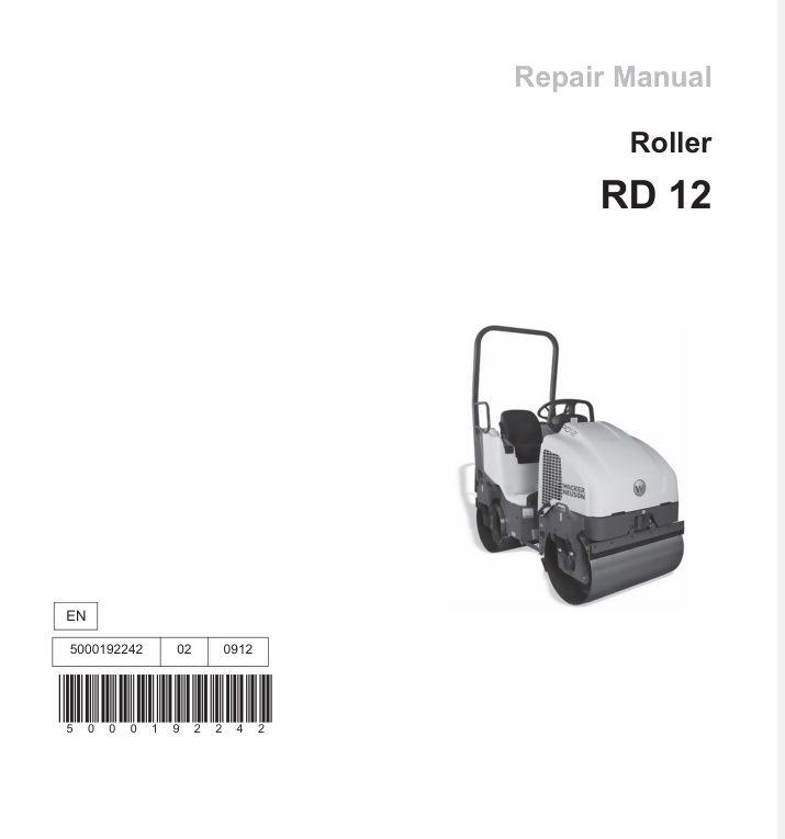 WACKER NEUSON RD12 TANDEM ROLLER REPAIR SERVICE ENGINE MANUAL- on Lucasgift