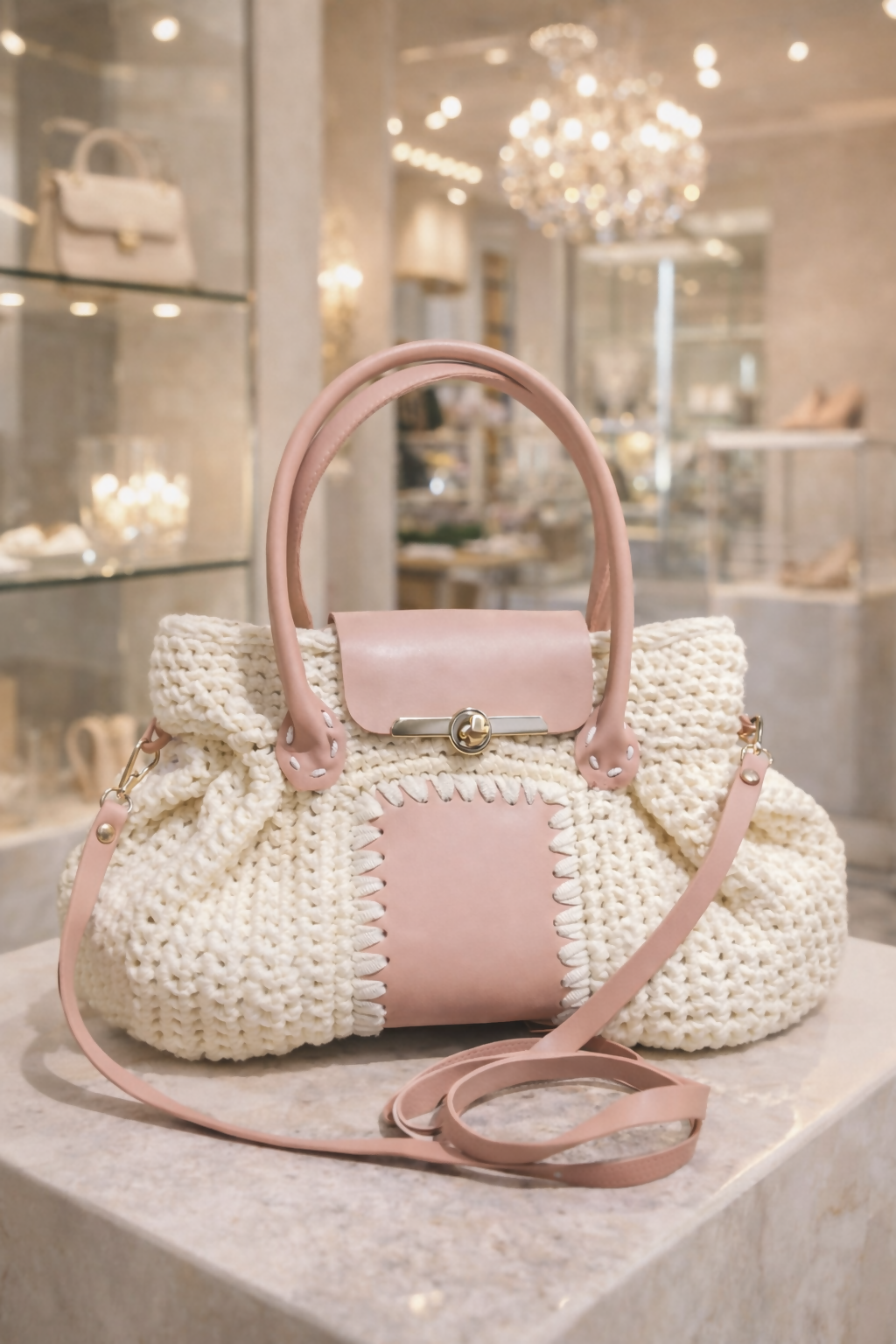 Pink Ivory Luxury Handbag- on Lucasgift