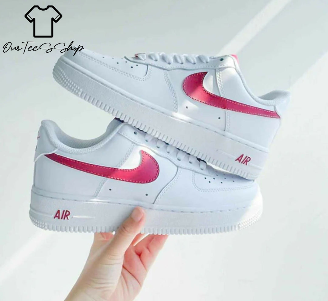 Custom Red Shadow AF1 Sneakers, Hand Painted Personalized Shoes