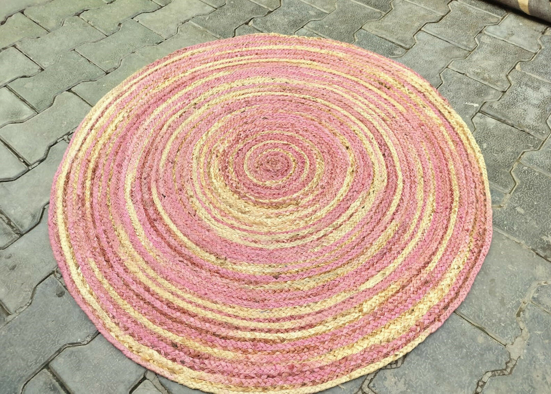 Copy of Sonia Artisan Collections | Natural Jute Scalloped Round Rug | Handmade Rustic Boho Decor- on Lucasgift