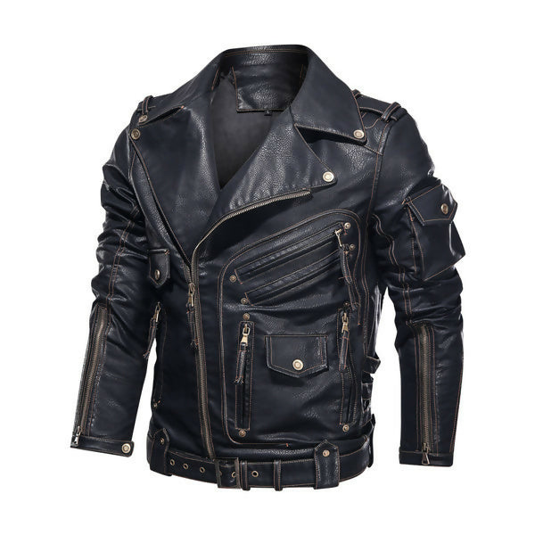 Men's Handmade Cobra Biker Leather Jacket – Premium Genuine Motorcycle Leather Jacket