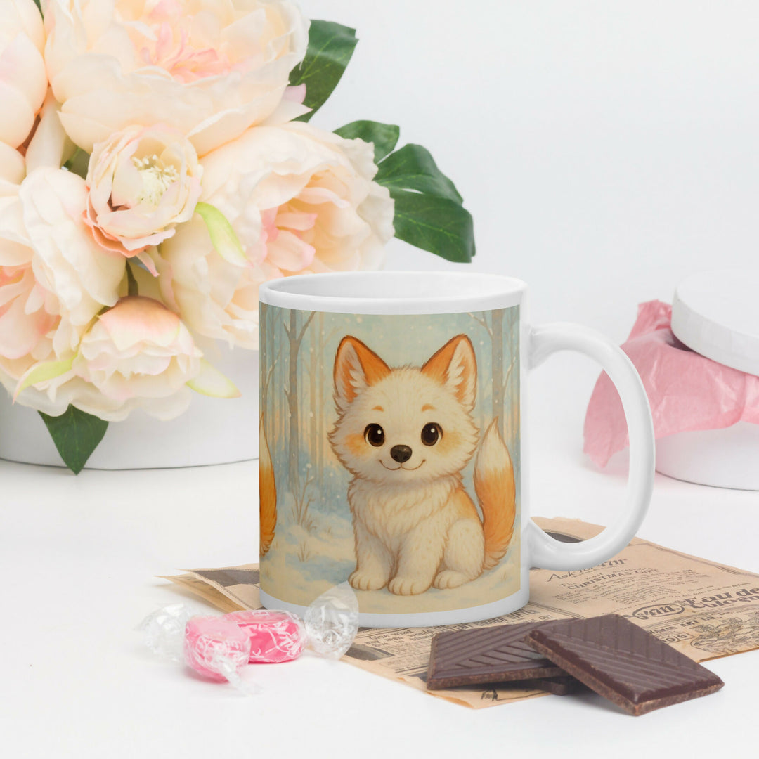 Frosty Forest Friend – Cute Fox Mug- on Lucasgift