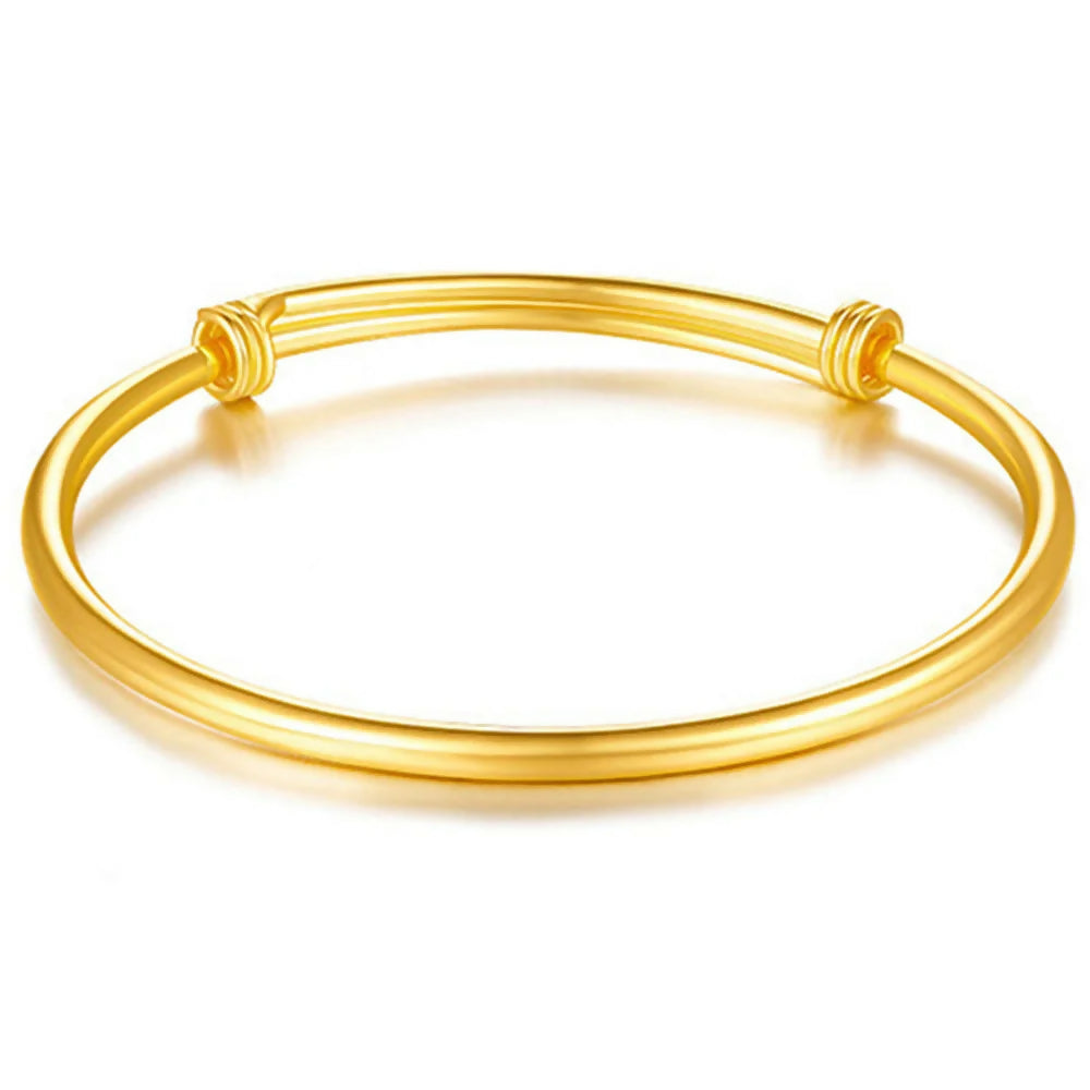Gold Colour Smooth Surface Bangles Bracelet For Women Luxury Jewelry- on Lucasgift