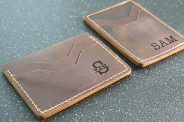 Minimalist Leather Wallet, Personalized Slim Front Pocket Wallet, Men's Cardholder, Distressed Leather Cardholder, Perfect Gift- on Lucasgift