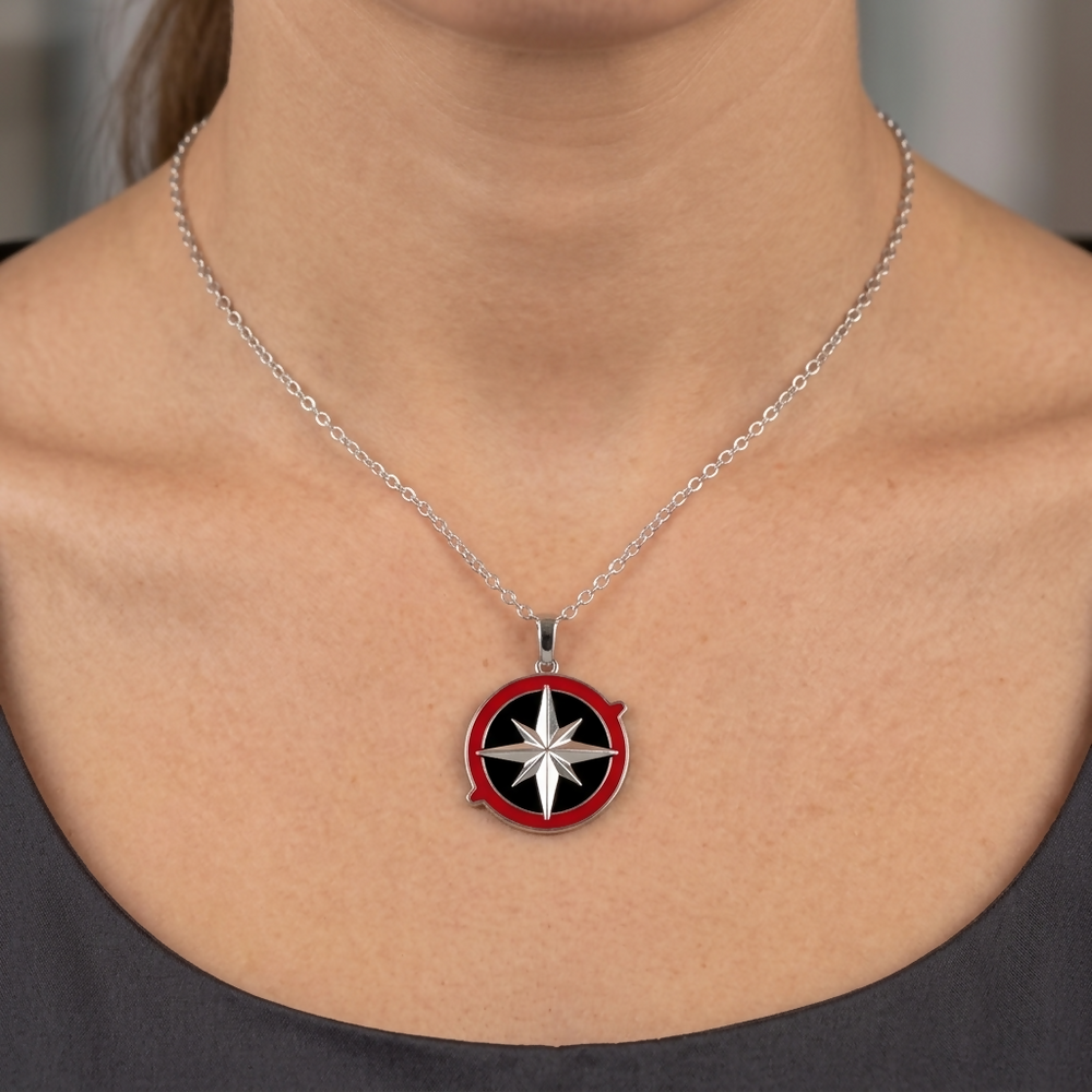 Compass necklace, engraved compass compass pendant personalized compass necklace, compass gift for her- on Lucasgift