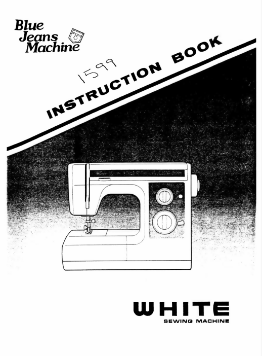WHITE 1599 Blue Jeans Machine INSTRUCTION Book OPERATING MANUAL- on Lucasgift