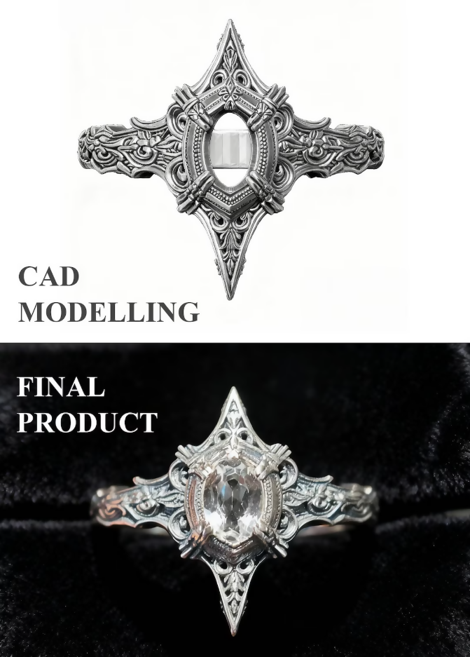 Gothic Cathedral Crown Ring, Handmade Sterling Silver Band, Dark Statement Jewelry, Sculptural Spire Architecture, Fantasy Medieval Crown- on Lucasgift