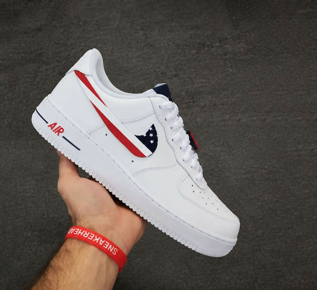 Custom American Flag AF1 Sneakers, Hand Painted Personalized Shoes