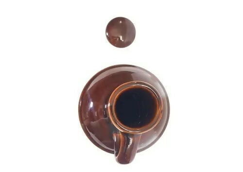 Indian Handcrafted Ceramic Oil Dispenser – Brown & Cream Vintage Jug Style- on Lucasgift