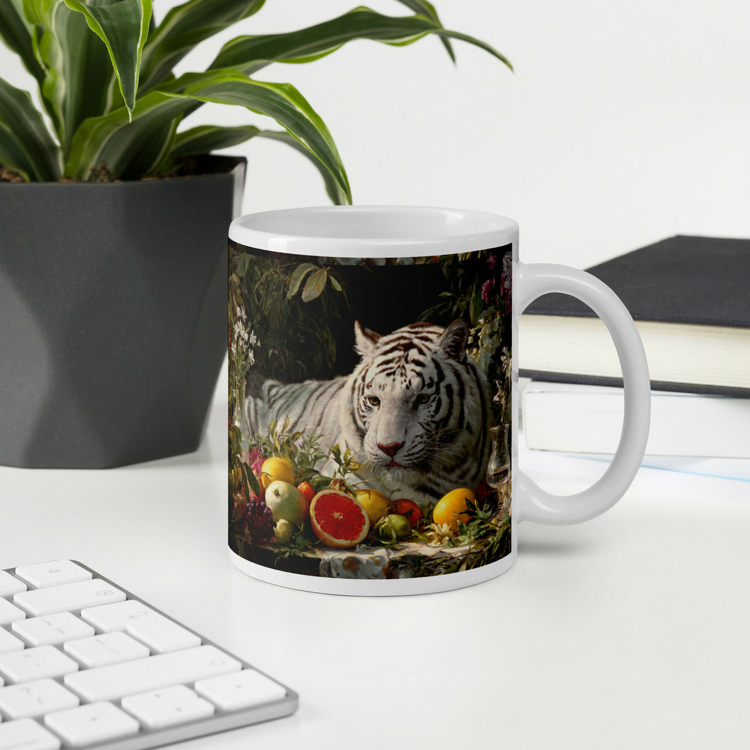 Garden Of Grace — White Tiger Among Blossoms- on Lucasgift