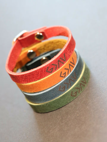 God is Greater than Ups and Lows Leather Bracelet- on Lucasgift
