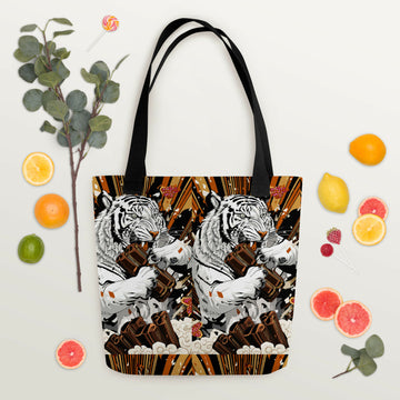 White Tiger Agung – Vibrant Tote Bag- on Lucasgift