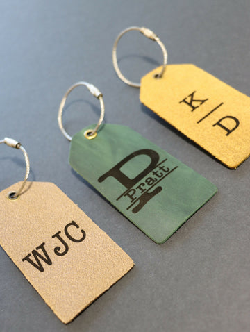 Personalized Leather Luggage Tag, Distressed Full Grain Travel Accessory