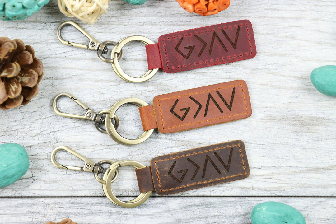 God is Greater Than The Highs and Lows Keychain- on Lucasgift