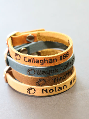 Football Bracelet, Football Team Gifts, Football Senior Night Gifts, Personalized Football Gifts, Wristband, End of Season, Football Banquet- on Lucasgift