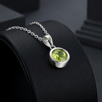 Peridot Necklace, Peridot Pendant Sterling Silver, Green Gemstone Jewelry, Raw Peridot Crystal Necklace, Gift for Her, Gift for Him- on Lucasgift