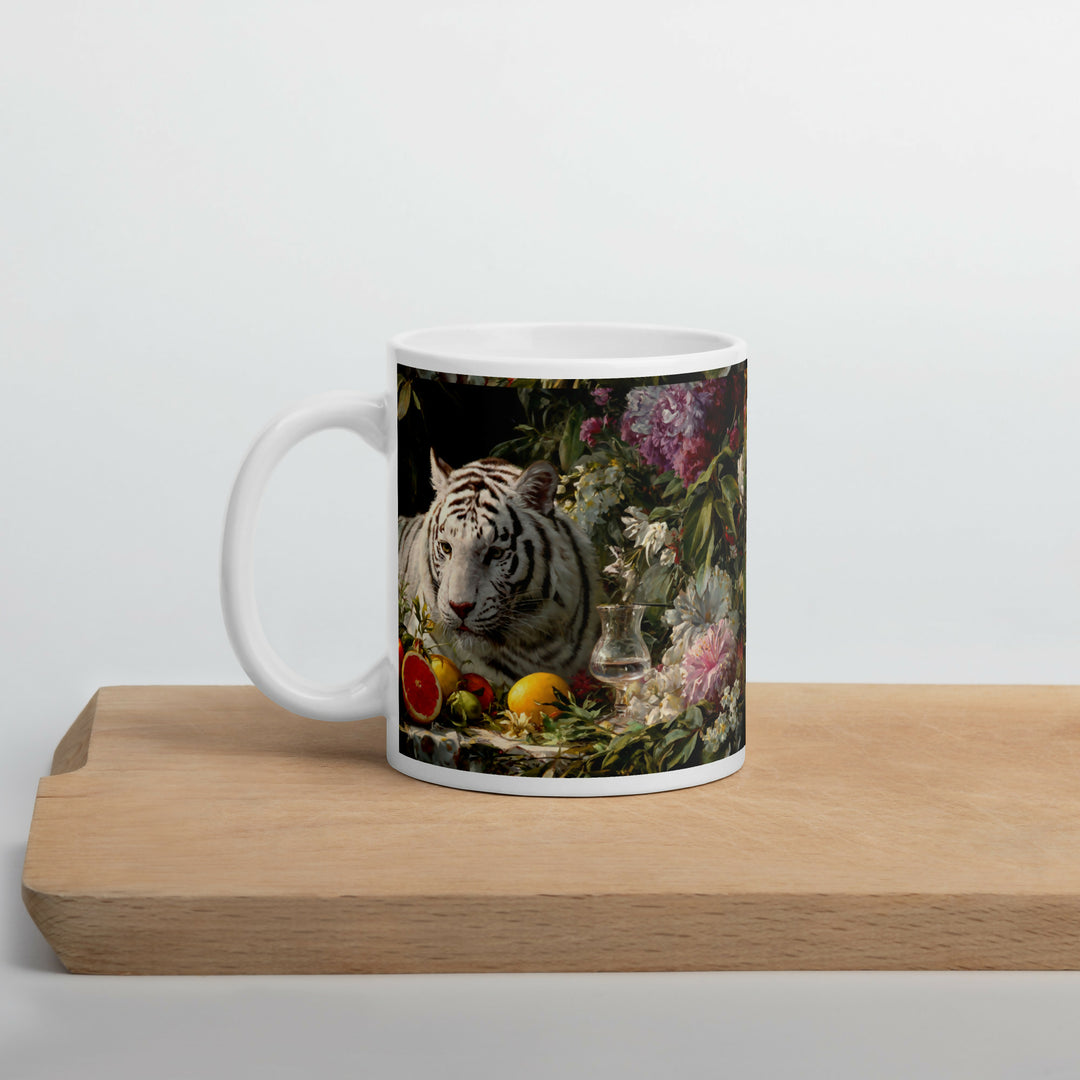 Garden Of Grace — White Tiger Among Blossoms- on Lucasgift