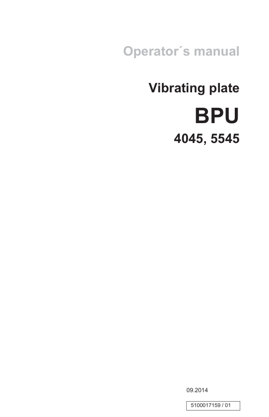 WACKER NEUSON BPU5545 VIBRATORY PLATE OPERATORS MANUAL- on Lucasgift