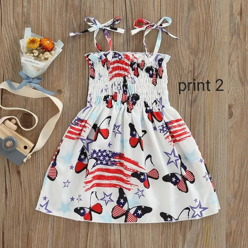 Girl Patriotic July 4th Dress-Print 2-18-24M on Lucasgift