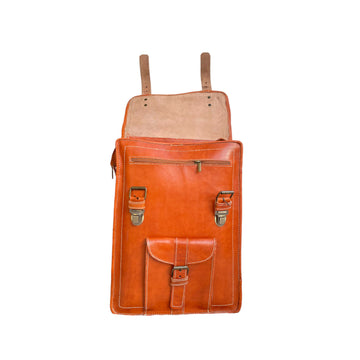 Handmade Genuine Leather Roll-Up Bag - Moroccan Crafts- on Lucasgift