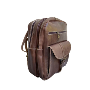 Genuine Leather Backpack Handmade Moroccan Craftsmanship Vintage Professional Style- on Lucasgift