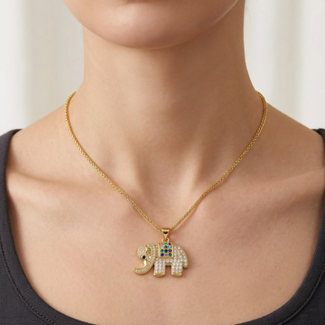 Elephant Necklace, Gold elephant necklace pendant, Lucky Elephant Jewelry, elephant gifts, Gift for her- on Lucasgift