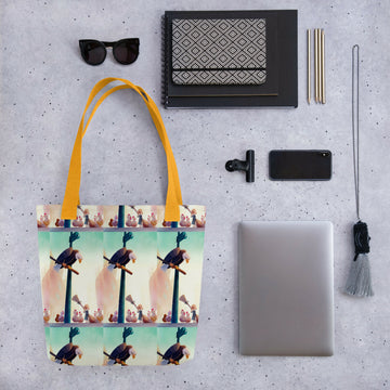 City Morning with an Eagle – Stylish Tote Bag- on Lucasgift